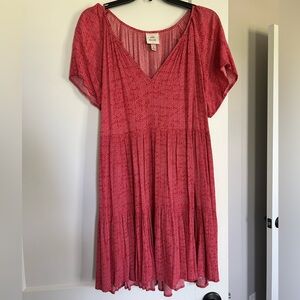 Knox Rose Pink Printed V-Neck Midi Dress